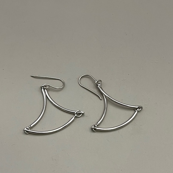 Jewelry - Silver Minimalist Fan Earrings Modern Design